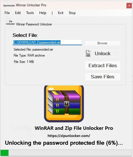 Zip Unlocker - Unlock Password Protected RAR & ZIP Files Easily