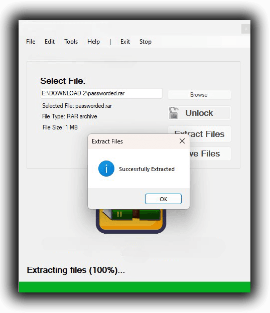 Graphic emphasizing the fast processing speed of Zip Unlocker™ for file unlocking